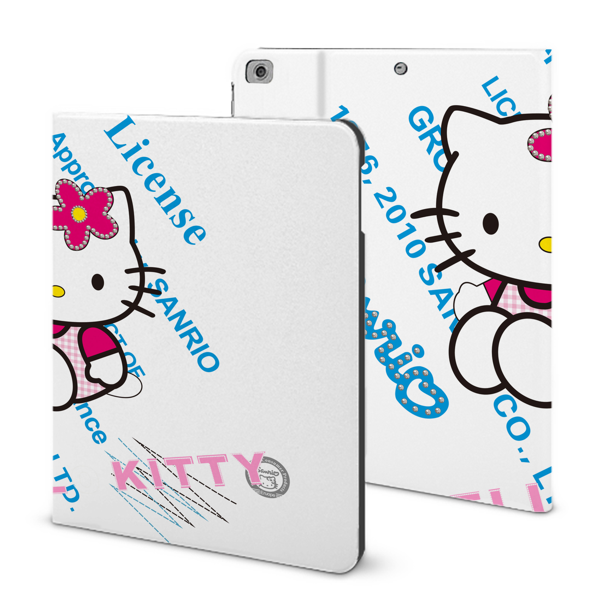 （画像用） Hello Kitty ハローキティ IPad ケース ブック型 PUレザー TPU 耐衝撃 軽量 薄型 ペン収納なし 全面保護 IPad 各モデル対応